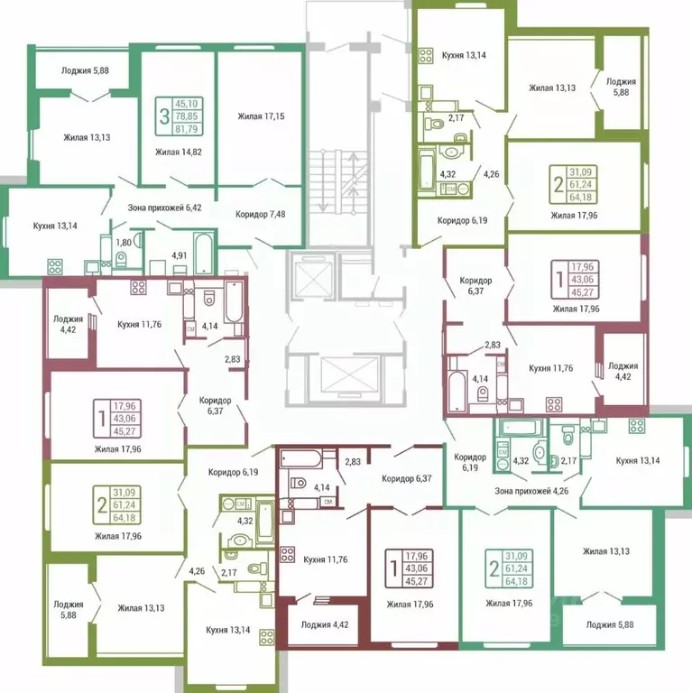 1-к кв. Калужская область, Обнинск ул. Табулевича, 1 (43.0 м) - Фото 2