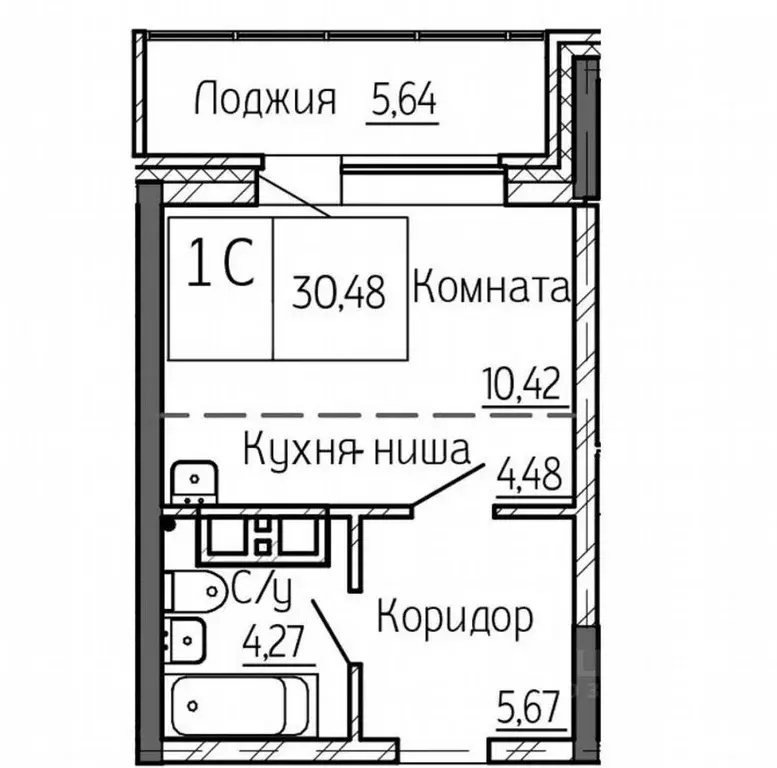 Студия Новосибирская область, Новосибирск Ипподромская ул., 12 (30.0 ... - Фото 1