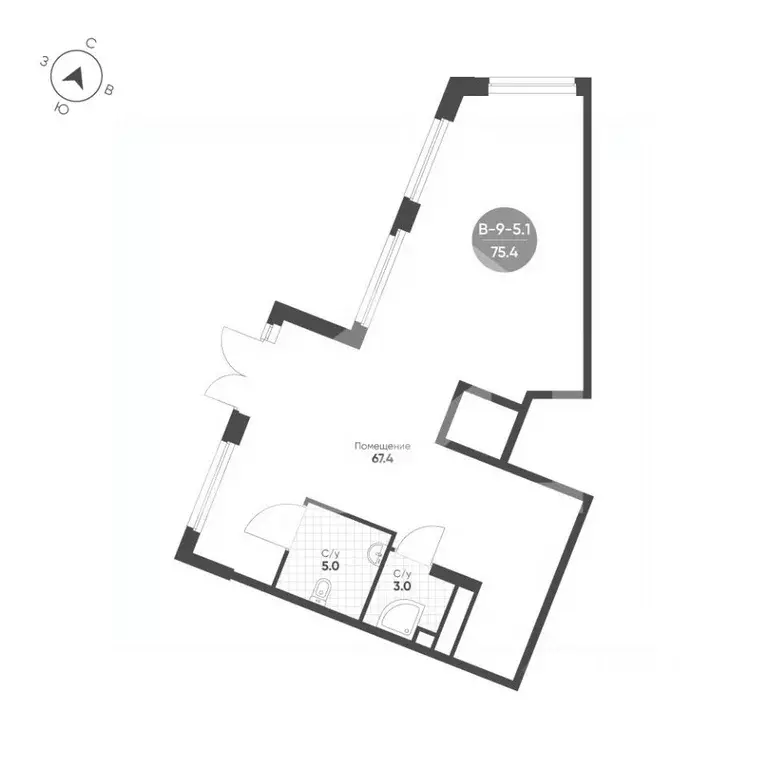 Помещение свободного назначения в Москва 4-я оч., Шагал жилой ... - Фото 2