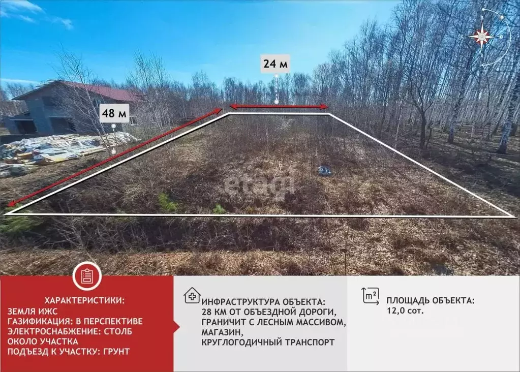 Участок в Тюменская область, Тюменский район, с. Червишево  (12.0 ... - Фото 0