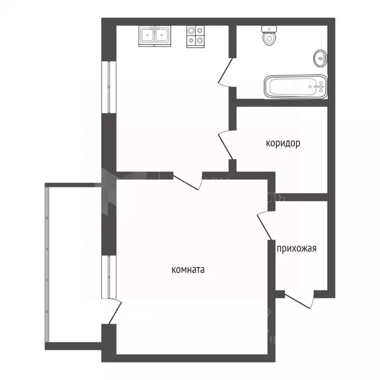 1-к кв. Тюменская область, Тюмень Матмасы мкр, ул. Пражская, 51/2 ... - Фото 2