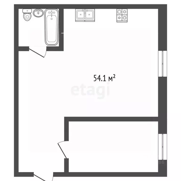 Студия Калининградская область, Светлогорск Сосновая ул., 5 (54.1 м) - Фото 2