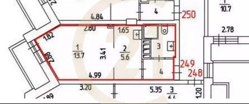 Студия Пермский край, Пермь ул. Вильямса, 51А (25.3 м) - Фото 1