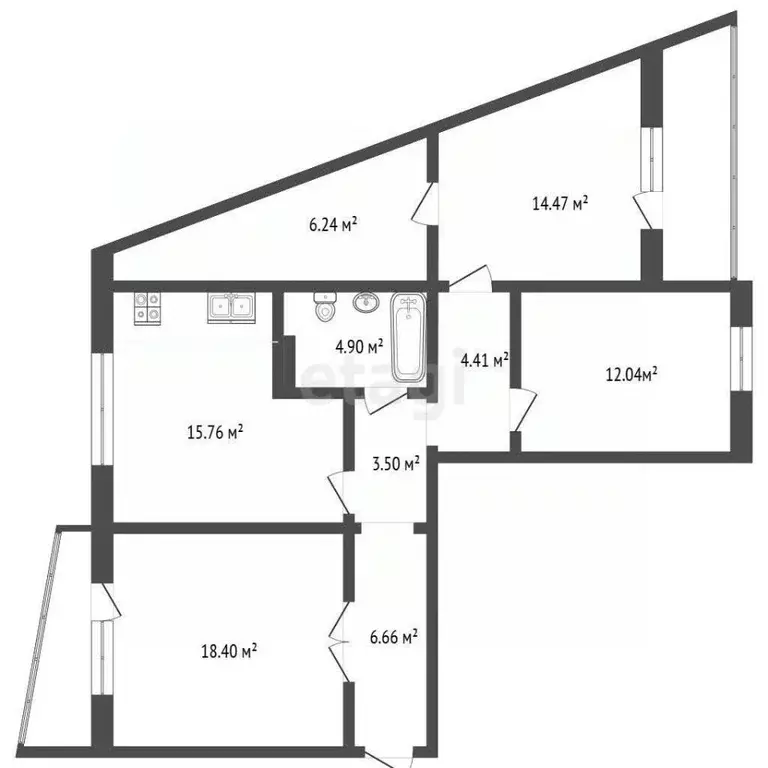 3-к кв. Челябинская область, Челябинск ул. Бейвеля, 63 (86.0 м) - Фото 2
