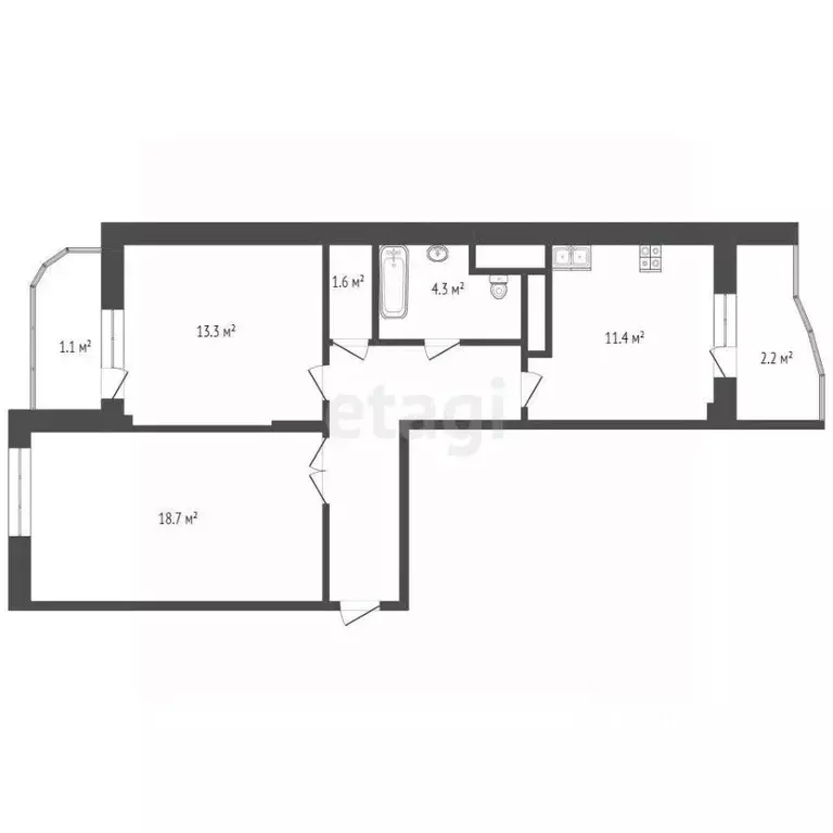 2-к кв. Москва, Москва, Троицк ул. Городская, 20 (60.0 м) - Фото 2