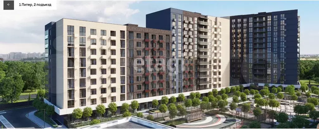1-к. квартира, 34,4 м, 11/12 эт. - Фото 1