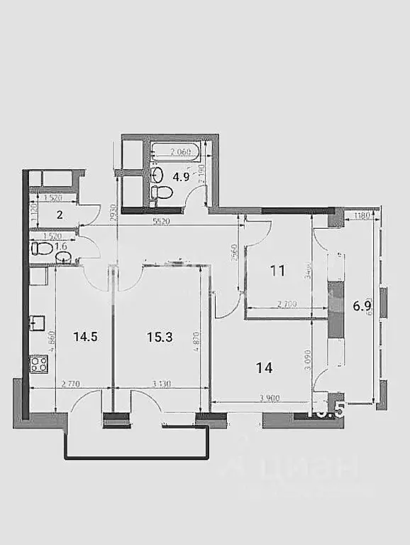 3-к кв. Татарстан, Казань Бухарская ул., 32к2 (76.0 м) - Фото 1
