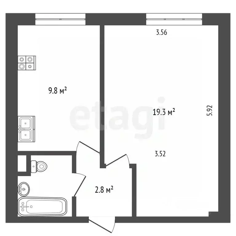 1-к кв. Москва ул. Руставели, 8К1 (34.6 м) - Фото 2