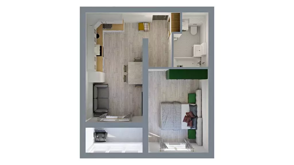 2-комнатная квартира: город Тельмана, жилой комплекс Сибирь (41.7 м) - Фото 2