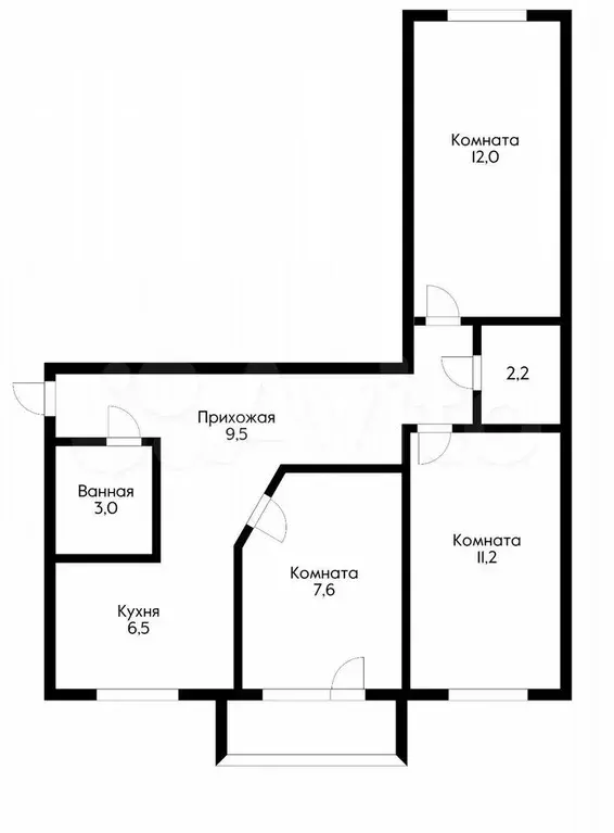 3-к. квартира, 63 м, 5/5 эт. - Фото 0