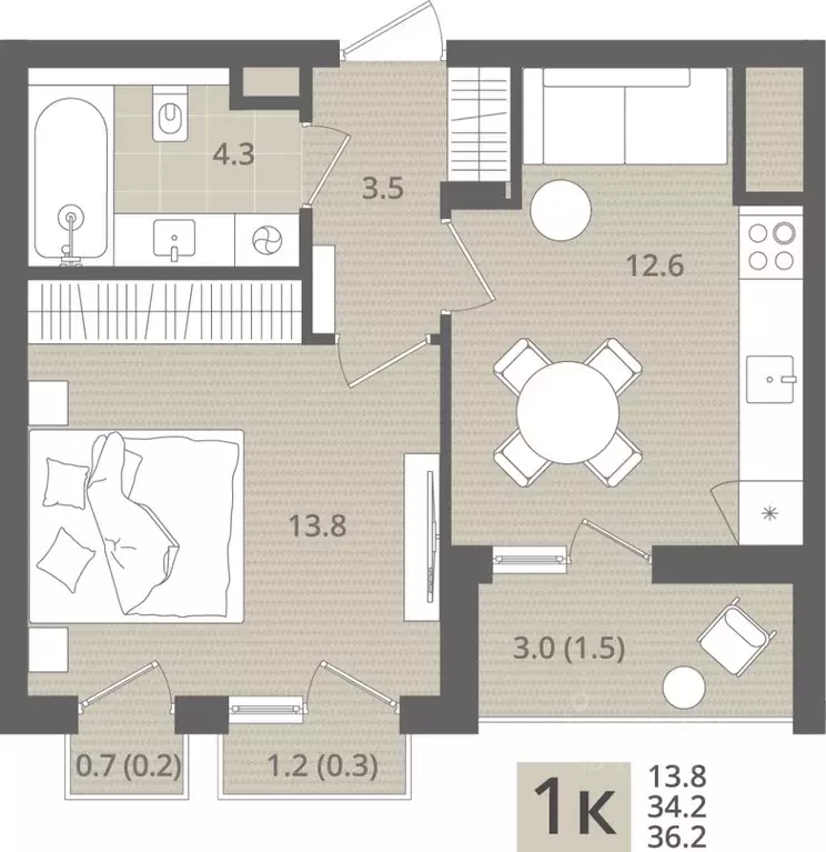 1-к кв. Калининградская область, Пионерский пос. Рыбное, Мо ре жилой ... - Фото 1