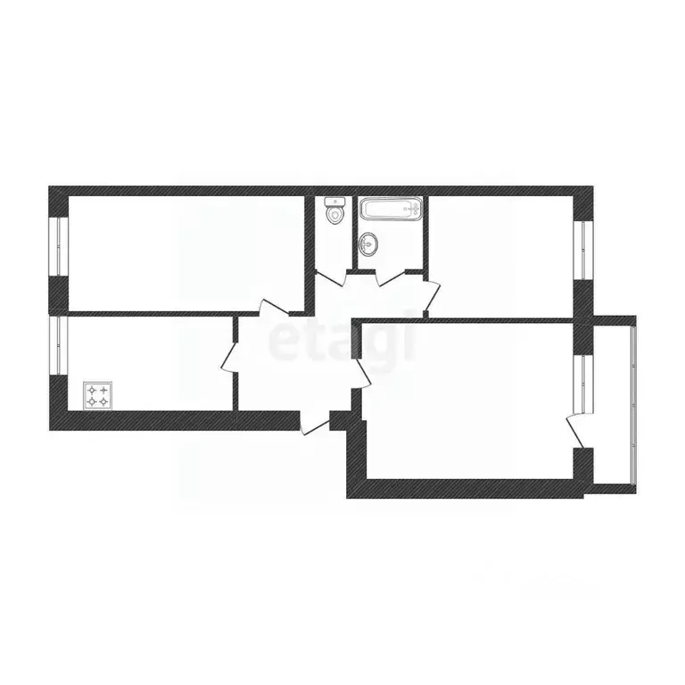 3-к кв. Белгородская область, Белгород ул. Губкина, 18г (57.8 м) - Фото 2