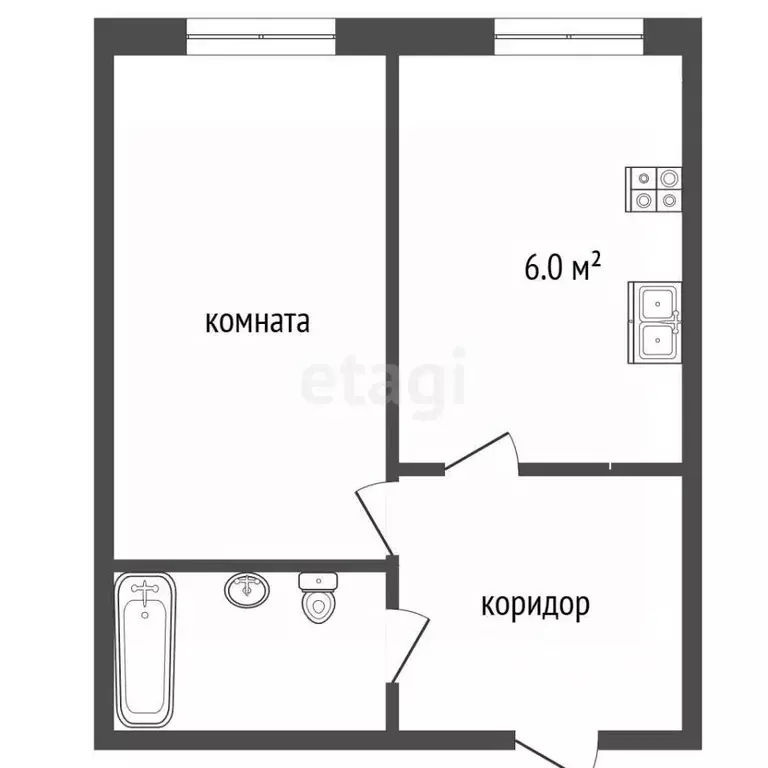 1-к кв. Челябинская область, Чебаркуль 9 Мая ул., 38 (32.0 м) - Фото 2