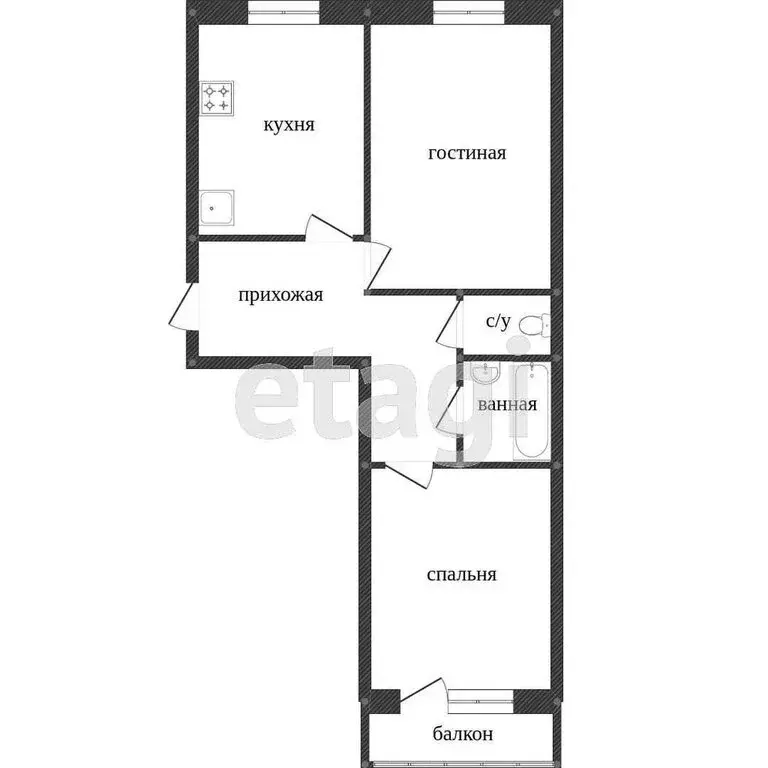 2-комнатная квартира: Миасс, Городская улица, 1 (51.8 м) - Фото 1