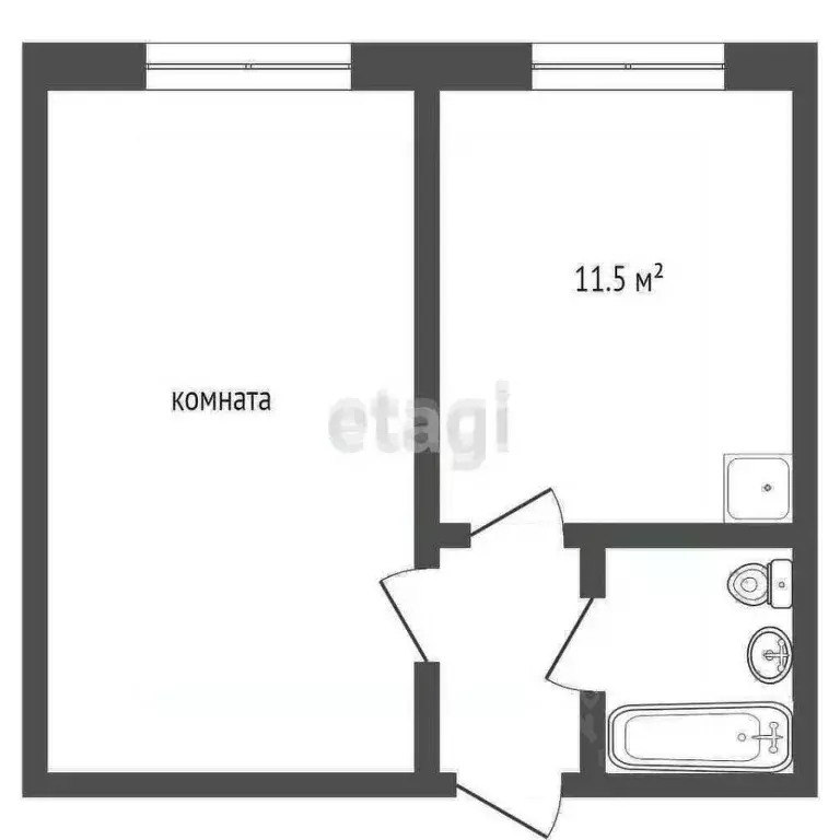 Комната Коми, Усинск ул. 60 лет Октября, 14 (52.5 м) - Фото 1