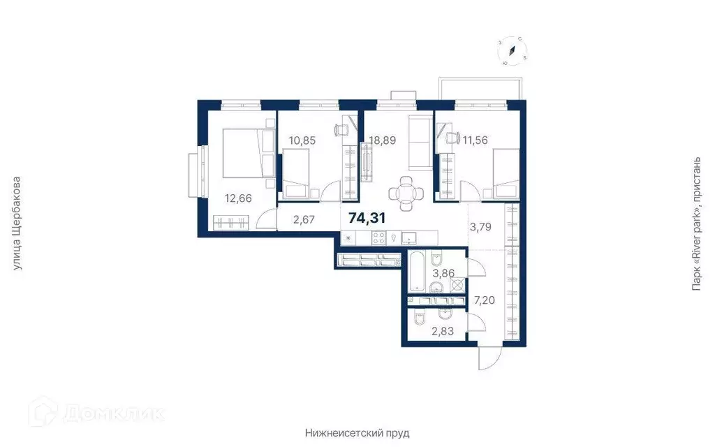 Продаётся 3-к квартира, 74.3 м - Фото 1