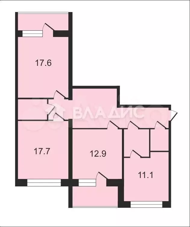 3-к. квартира, 85,6 м, 3/3 эт. - Фото 0