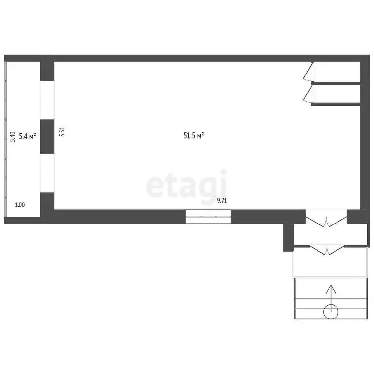 Торговая площадь (62.5 м) - Фото 1