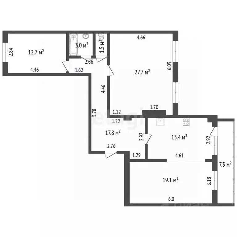 4-к кв. Саха (Якутия), Якутск ул. Рыдзинского, 24к2 (94.2 м) - Фото 2