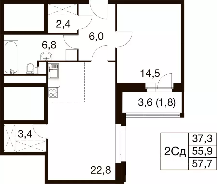 2-к кв. Московская область, Балашиха Гагарина мкр, ул. Проектная, 4 ... - Фото 1