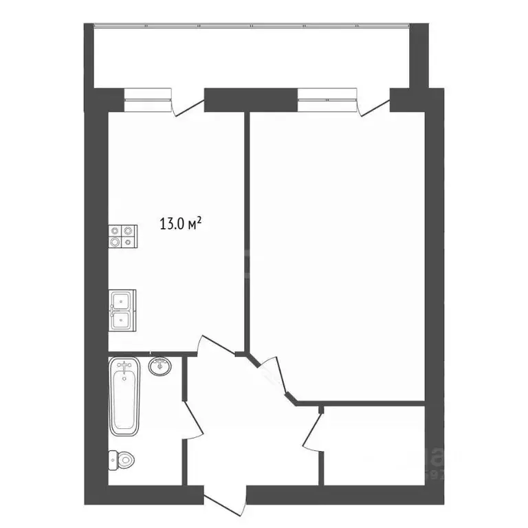 1-к кв. Тамбовская область, Тамбов Радужный мкр, ул. Сабуровская, 1Б ... - Фото 2