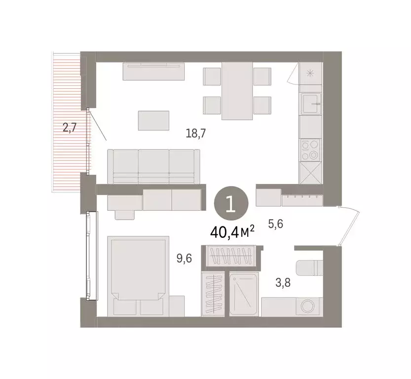 1-комнатная квартира: Екатеринбург, жилой район Сортировочный, ... - Фото 2