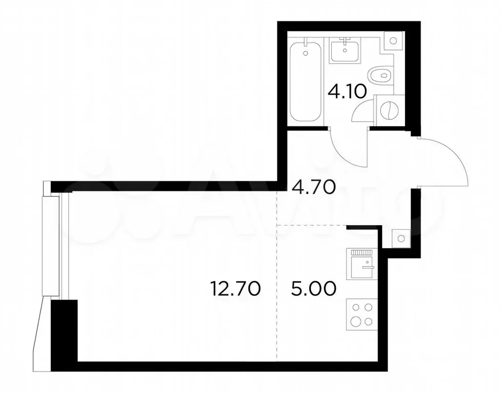 Квартира-студия, 26,4 м, 5/32 эт. - Фото 0