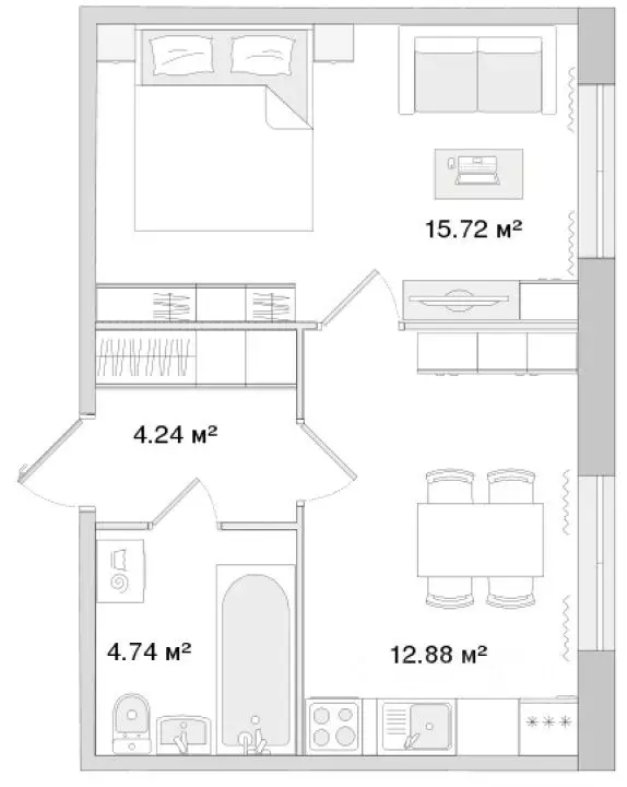 1-к кв. Санкт-Петербург Белоостровская ул., 10к2 (37.58 м) - Фото 0