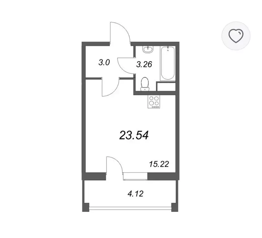 Квартира-студия: Санкт-Петербург, бульвар Головнина, 6к1 (24 м) - Фото 1