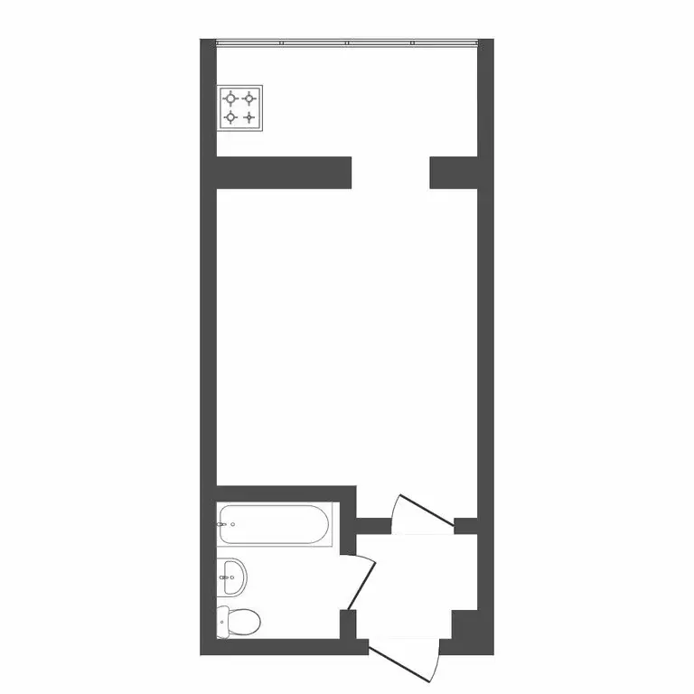 1-комнатная квартира: Тюмень, Олимпийская улица, 12 (17.3 м) - Фото 1