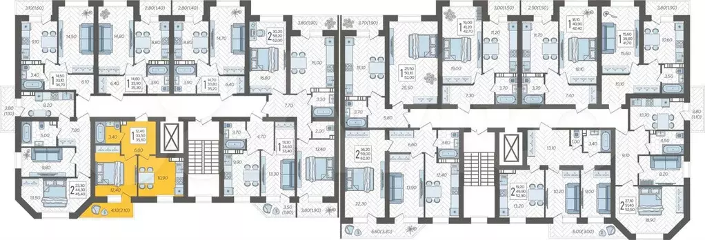 1-к. квартира, 35,6 м, 5/6 эт. - Фото 1