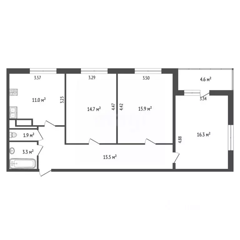 3-к кв. Ярославская область, Ярославский муниципальный округ, пос. ... - Фото 2