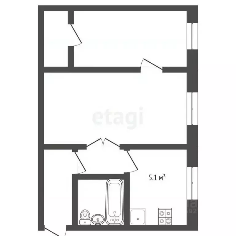 2-к кв. Тамбовская область, Тамбов Никифоровская ул., 96 (44.1 м) - Фото 1
