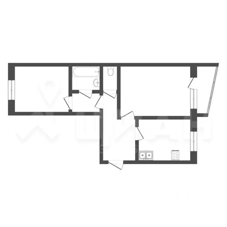 2-к кв. Ханты-Мансийский АО, Сургут просп. Мира, 17 (55.6 м) - Фото 2