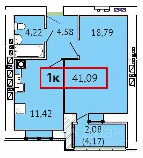 1-к кв. Ивановская область, Иваново ул. 3-я Первомайская, 4 (41.09 м) - Фото 1