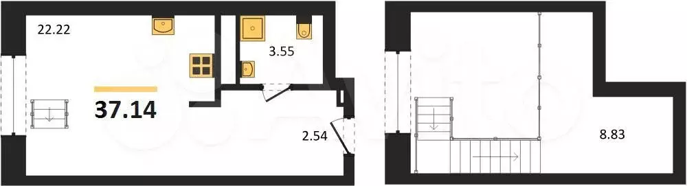 Квартира-студия, 37,1 м, 21/21 эт. - Фото 0