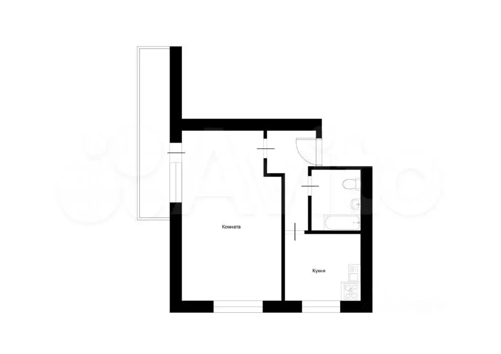 1-к. квартира, 30 м, 9/9 эт. - Фото 1