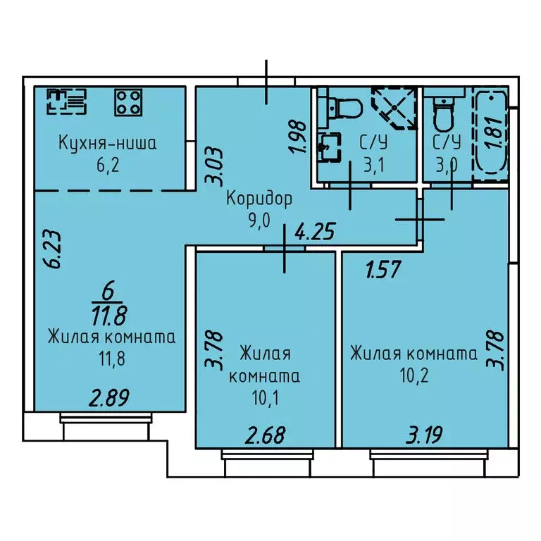 3-комнатная квартира: Иркутск, Култукская улица, 16 (53.4 м) - Фото 0