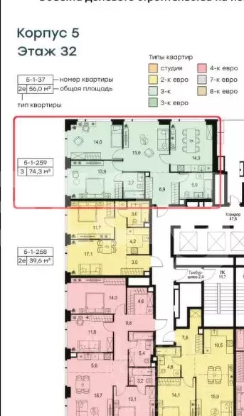 3-к кв. Москва Озерная ул., 1к2/5 (76.1 м) - Фото 1