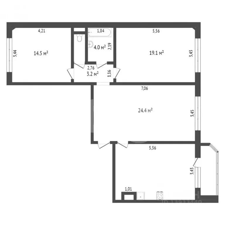 3-к кв. Тюменская область, Тюмень Кремлевская ул., 85 (85.3 м) - Фото 2