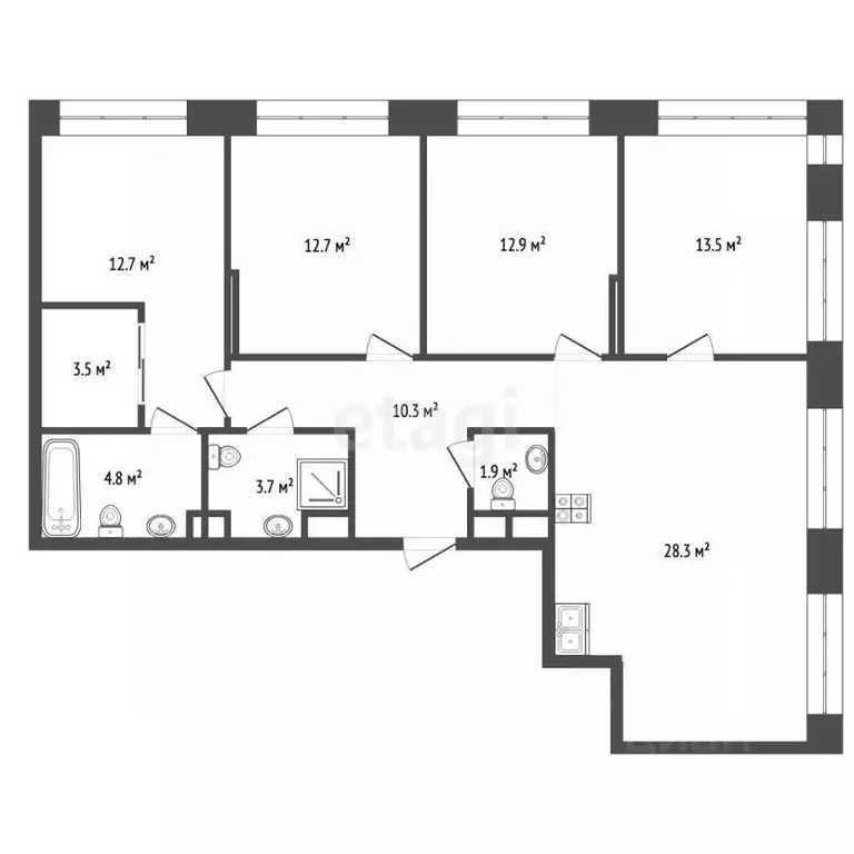 4-к кв. Москва Северный ао, Соул жилой комплекс, к6 (107.2 м) - Фото 2