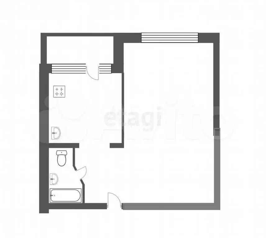 Квартира-студия, 30,7 м, 6/7 эт. - Фото 0