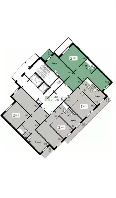 2-к кв. Красноярский край, Красноярск Норильская ул., 4К (66.8 м) - Фото 1