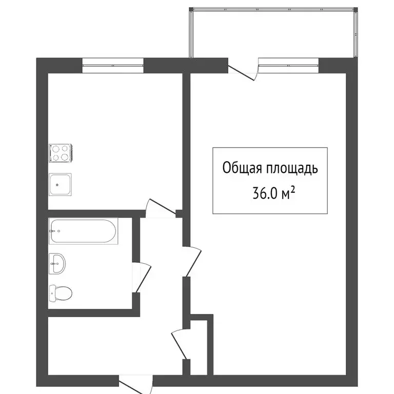 1-комнатная квартира: Томск, улица Лебедева, 8 (36.4 м) - Фото 1