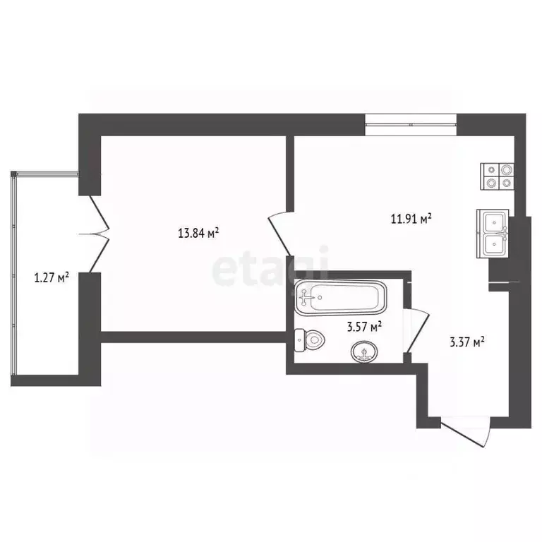 1-к кв. Хабаровский край, Хабаровск Заозерная ул., 34 (33.0 м) - Фото 2
