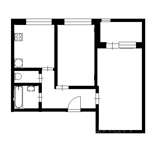 2-к кв. Новосибирская область, Новосибирск ул. Кошурникова, 41 (43.0 ... - Фото 1