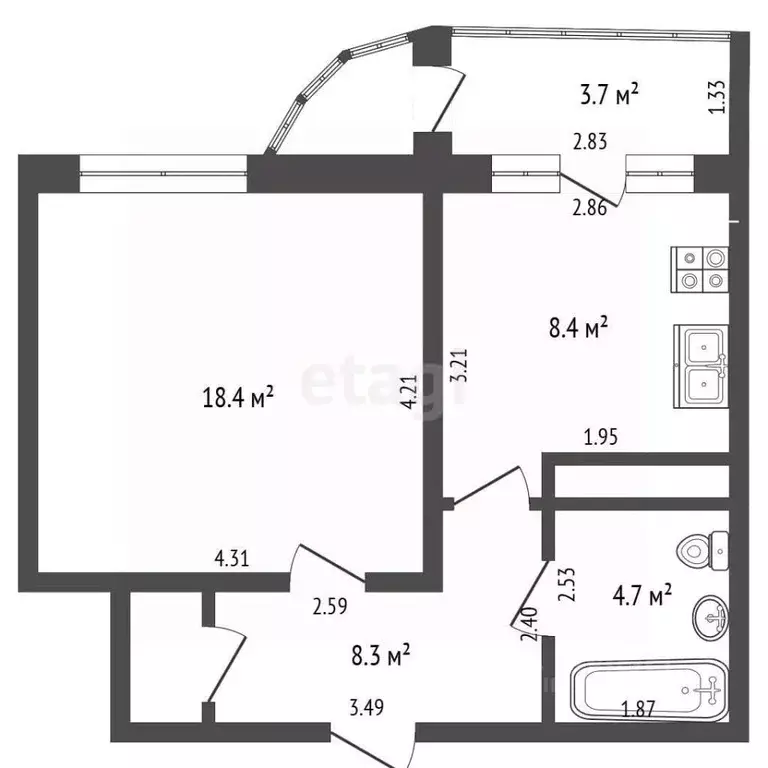 1-к кв. Московская область, Ленинский городской округ, Бутово пгт ... - Фото 2