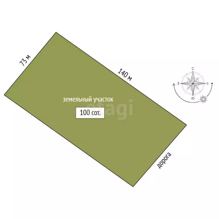 Участок в Батальненское сельское поселение, село Южное (100 м) - Фото 1