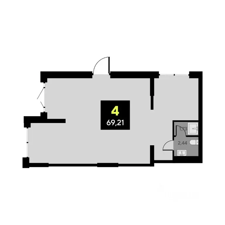 Офис в Тюменская область, Тюмень ул. Андрея Приказнова, 2 (69 м) - Фото 1