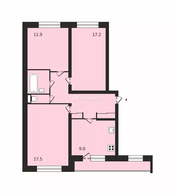 3-комнатная квартира: Лакинск, улица Лермонтова, 42 (71.1 м) - Фото 1